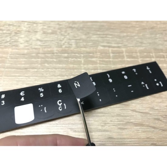 Tastatur Aufkleber Kit LENOVO THINKPAD IDEAPAD Spanisch RUNDE FORM 14mm x 14mm