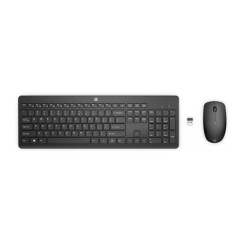 Tastatur- und Maus-Kit HP 235 Wireless KB+DNGL+Maus Spanisch, USB, Schwarz, Neu
