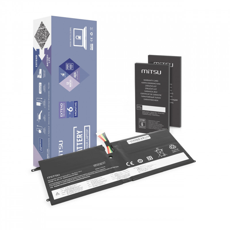 Mitsu Akku für Lenovo Thinkpad X1 Carbon 14,8 V (14,4 V) 3200 mAh (47 Wh)