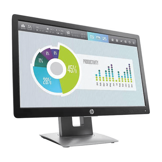 Monitor HP EliteDisplay E202 20" HD+ - Klasse A, Schwarz