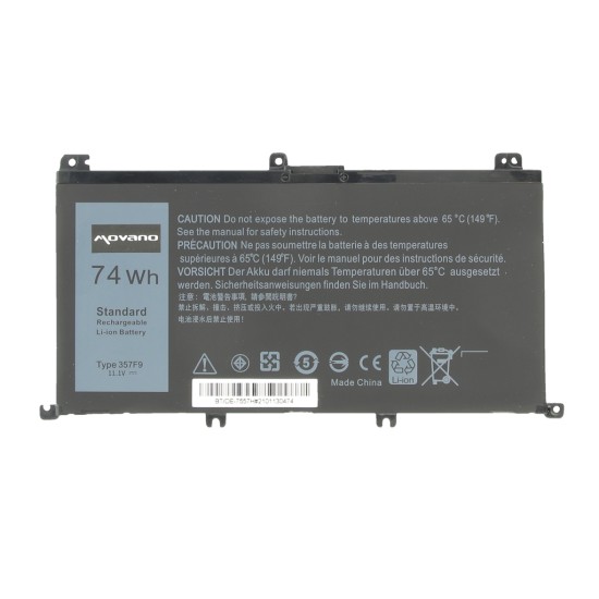 Movano Akku für Dell Inspiron 15 (7557), 15 (7559) - 6600mAh / 11,1V (10,8V) 6600 mAh