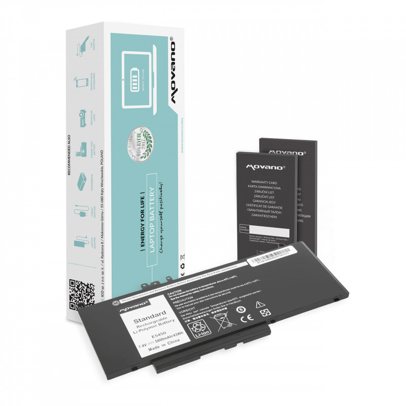 Movano Akku für Dell Latitude E5450, E5550 7,4 V (7,6 V) 5800 mAh (43 Wh)