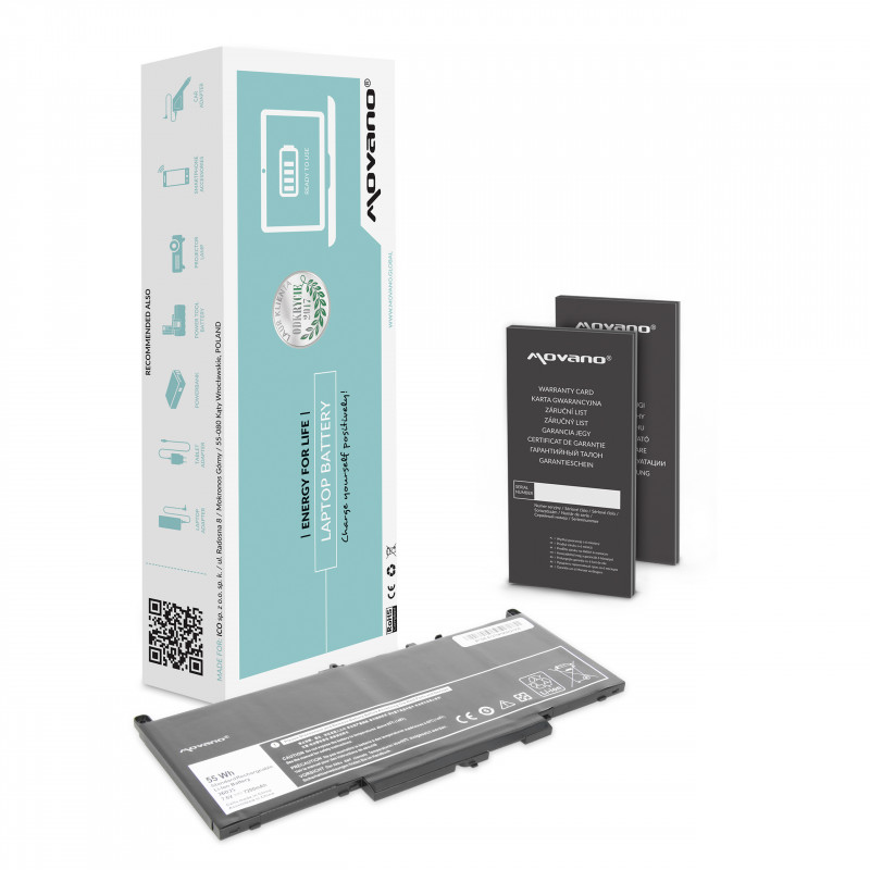 Movano Akku für Dell Latitude E7270, E7470 / 7,6V (7,4V) 7200 mAh