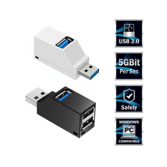 Mini tragbarer USB 3.0-Hub mit 3 USB-Anschlüssen
