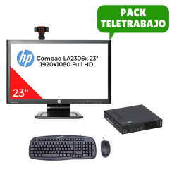 Telework Pack Lenovo M72e Tiny i5, 8GB RAM, Monitor 23"