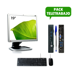 Telework Pack: 19" Monitor + Mini PC i5, Tastatur und Maus