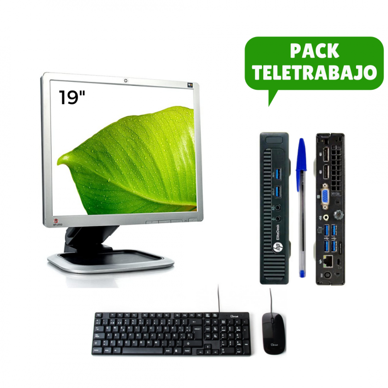 Telework Pack: 19" Monitor + Mini PC i5, Tastatur und Maus