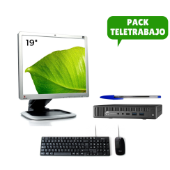 Telework Pack: 19" Monitor + Mini PC i5 + Tastatur & Maus