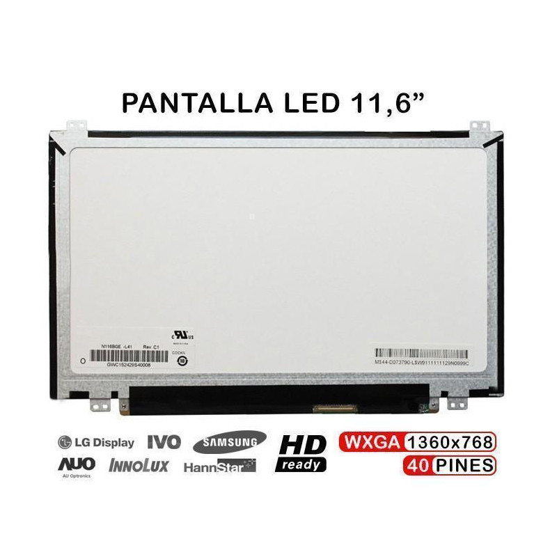11.6" LED DISPLAY FÜR LAPTOP N116BGE-L41 N116BGE-L42 B116XW03 V.2