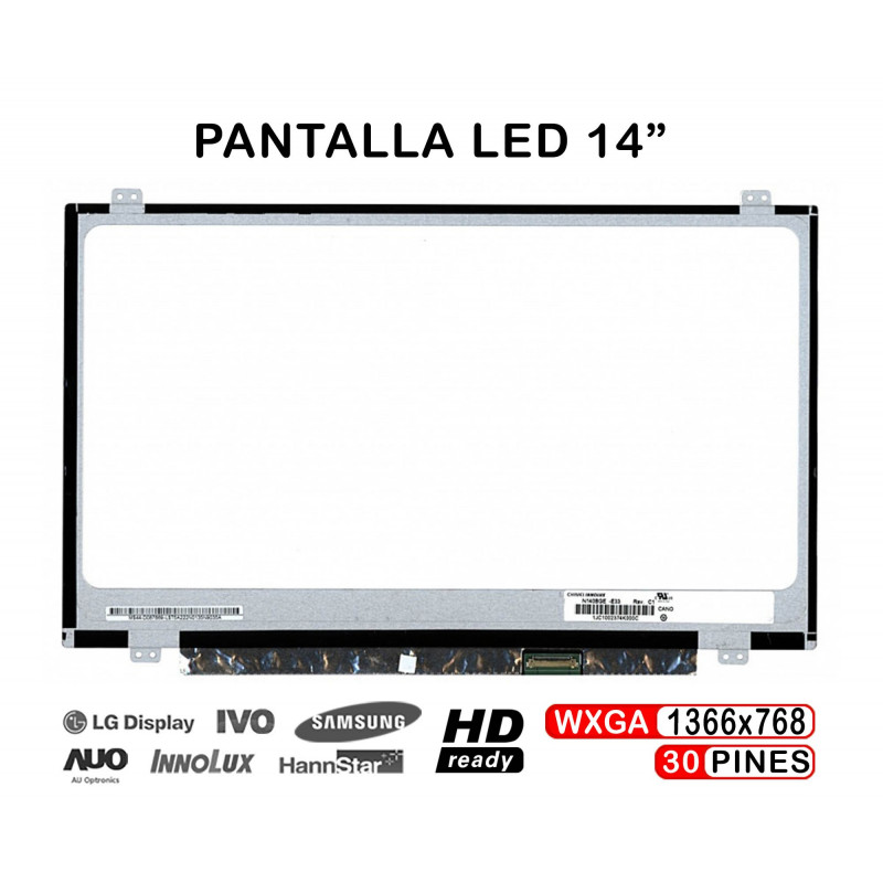 14" LAPTOP LED DISPLAY N140BGE-E33 EDP HD LED SLIM 30-PIN