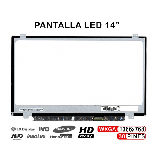 14" LAPTOP LED DISPLAY N140BGE-E33 EDP HD LED SLIM 30-PIN