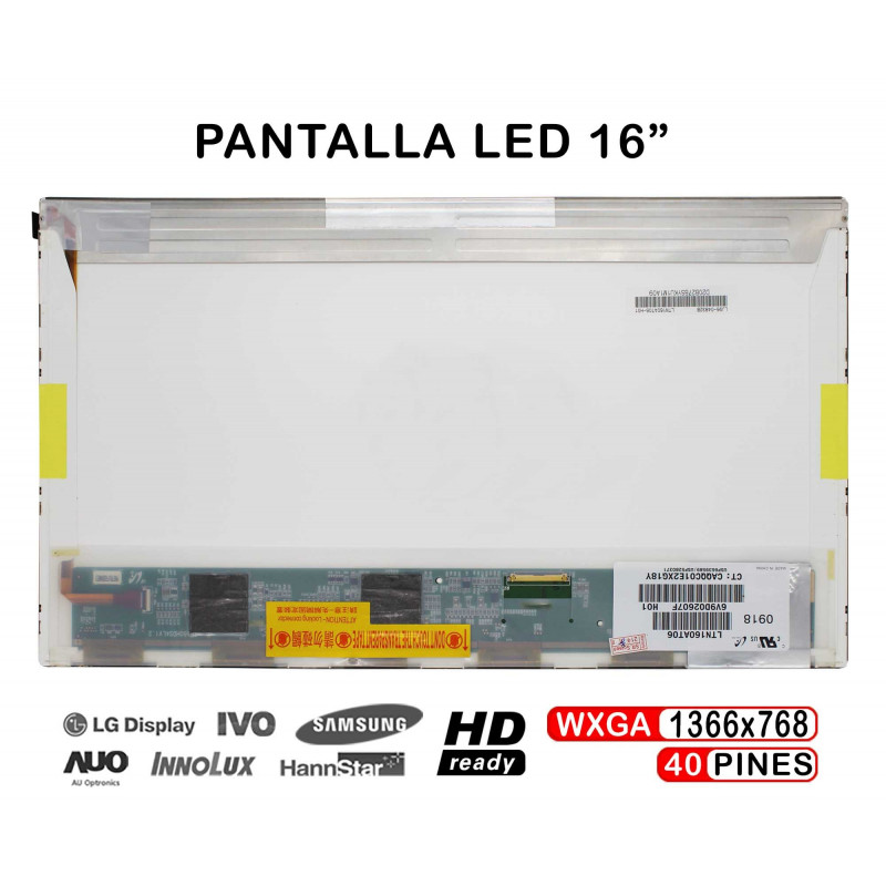 16" LED LAPTOP BILDSCHIRM LTN160AT06 HANNSTAR HSD160PHW1 HSD160PHW1-B00