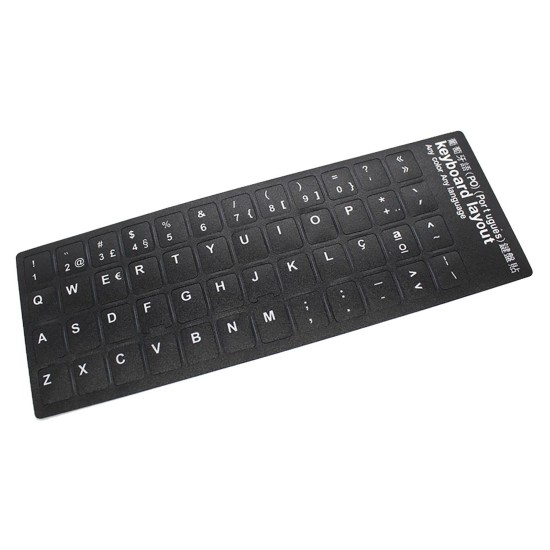TASTATURKONVERTER AUFKLEBER FÜR PORTUGIESISCHE SPRACHE SCHWARZ