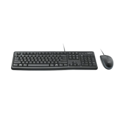 Logitech MK120 Kabelgebundene Tastatur + Maus, Schwarz, Neu