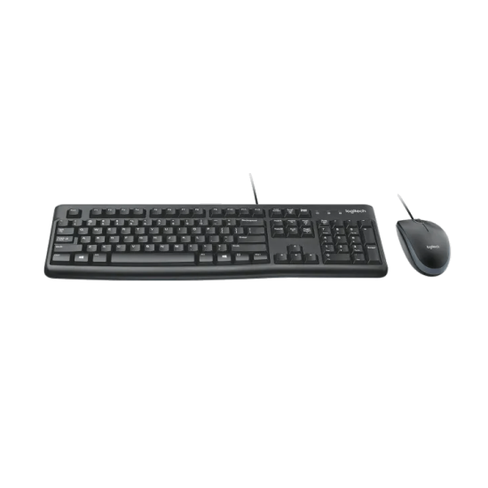 Logitech MK120 Kabelgebundene Tastatur + Maus, Schwarz, Neu