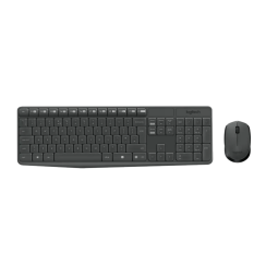 Logitech MK235 Kabellose Tastatur + Maus, Schwarz, Neu