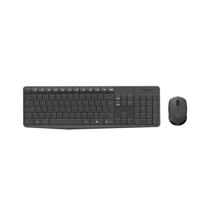 Logitech MK235 Kabellose Tastatur + Maus, Schwarz, Neu