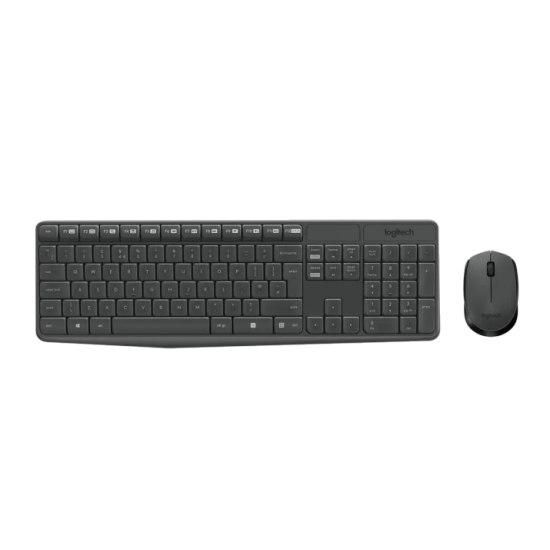Logitech MK235 Kabellose Tastatur + Maus, Schwarz, Neu
