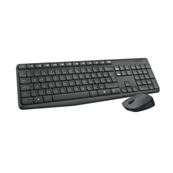 Logitech MK235 Kabellose Tastatur + Maus, Schwarz, Neu