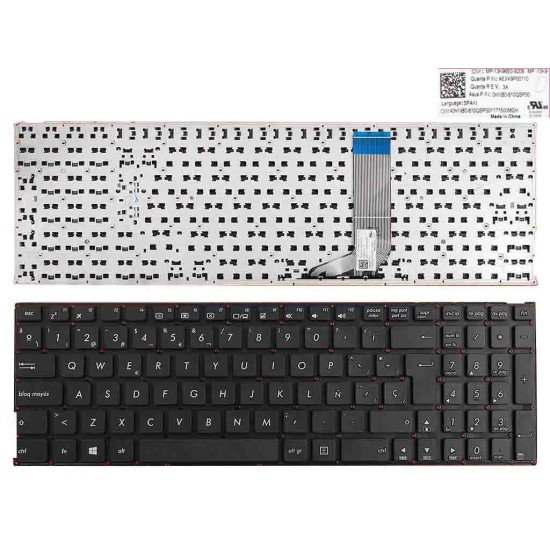 ASUS A556U A556UA A556UB A556UF A556UJ A556UR A556UV A556 X556 SCHWARZE LAPTOP TASTATUR (RAHMENLOS,OHNE FOLIE,WIN8)