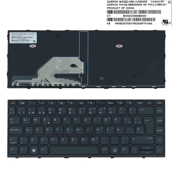 TASTATUR FÜR LAPTOP HP PROBOOK 430 G5 440 G5 445 G5 SCHWARZ MIT RAHMEN