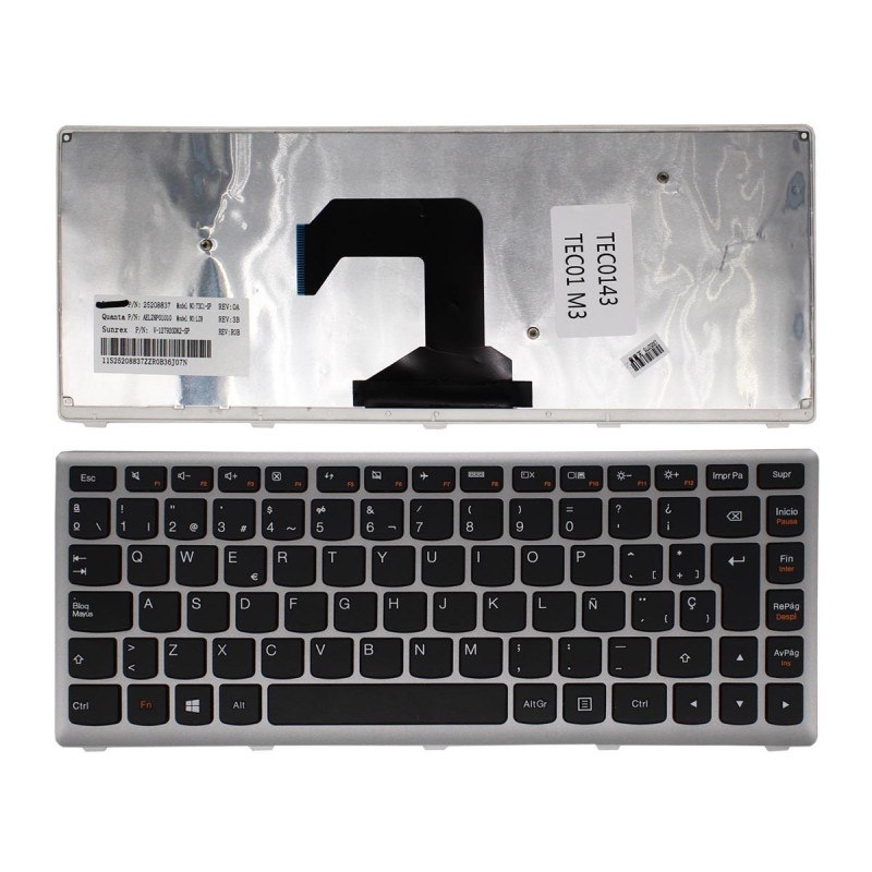 TASTATUR FÜR LAPTOP LENOVO U410 SILBER AUF ENGLISCH