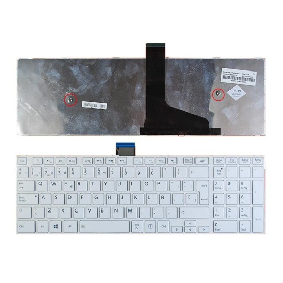 TASTATUR FÜR LAPTOP TOSHIBA C55-A WEISS MIT RAHMEN