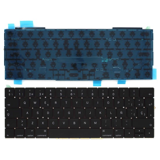 HINTERGRUNDBELEUCHTETE TASTATUR FÜR APPLE MACBOOK PRO RETINA A1706 A1707 13.3" LAPTOP SCHWARZ
