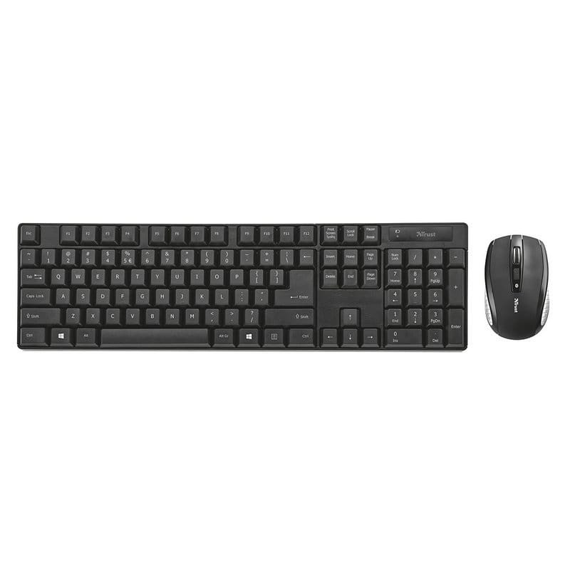 Trust XIMO Wireless Keyboard + Maus Schwarz & Silber, Neu