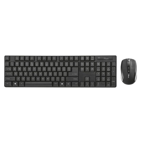 Trust XIMO Wireless Keyboard + Maus Schwarz & Silber, Neu