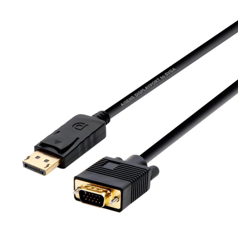 AISENS DisplayPort zu VGA Kabel 2m Schwarz | Full HD Aktiv
