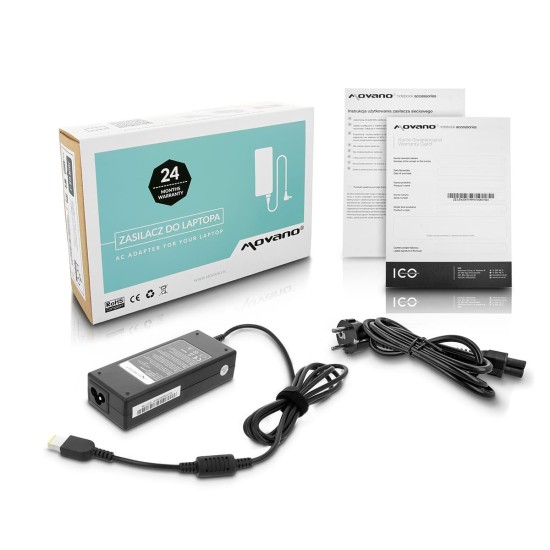 Movano Ladegerät für Lenovo Yoga | 20V 4.5A 90W Square Pin