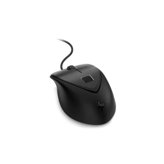 Maus HP USB-Maus mit Fingerabdruckleser | Maus mit schwarzem Kabel