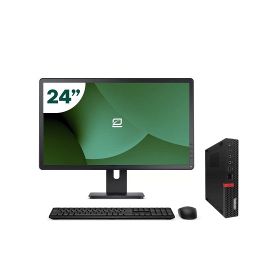 Pack Lenovo M920q Tiny i5 9500T + Monitor 24" + Tastatur/Maus + WiFi USB