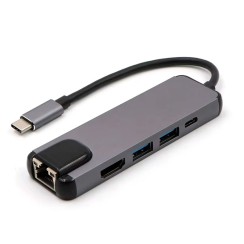 USB-C-Hub GLO-904202722 HDMI USB RJ45 Ethernet
