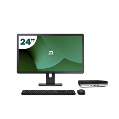 Pack HP 600 G5 Mini i7 9700T + Monitor 24" + Tastatur/Maus + USB-WiFi
