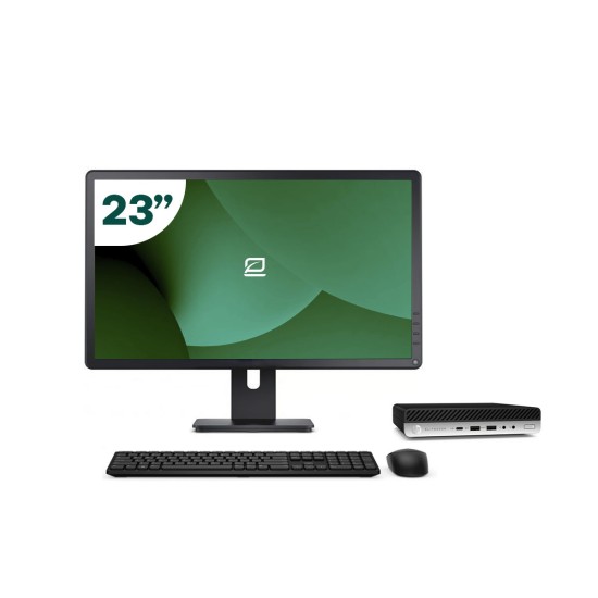 Pack HP 600 G5 Mini i7 9700T + Monitor 23" + Tastatur/Maus + WiFi USB