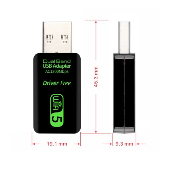 Adaptador USB-WLAN AC1300 Dual Band · 5 GHz Hohe Geschwindigkeit