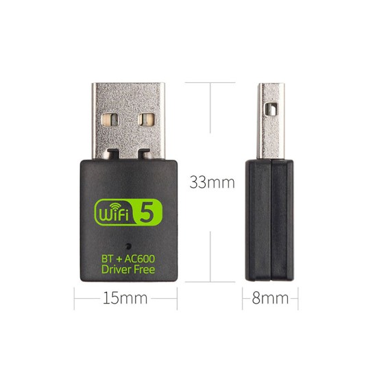 Adaptador USB-WLAN AC600 + Bluetooth · Dual-Band 2,4 GHz und 5 GHz
