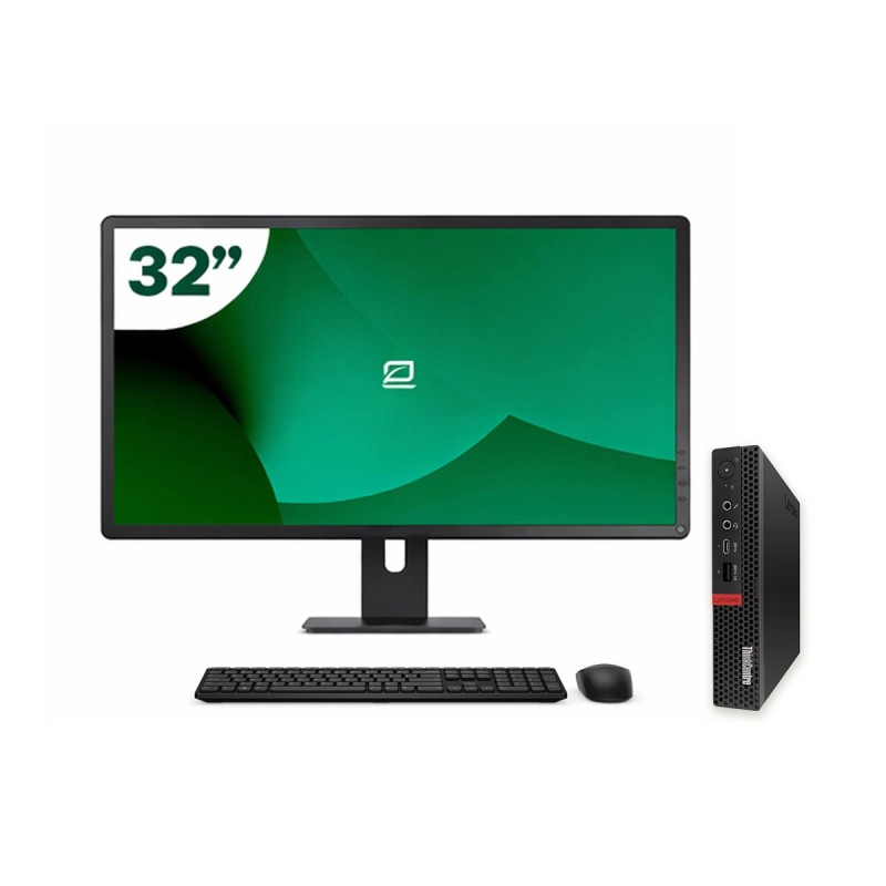 Pack Lenovo M75Q G1 Tiny AMD Ryzen 3 + Monitor 32" + Tastatur/Maus + WiFi USB