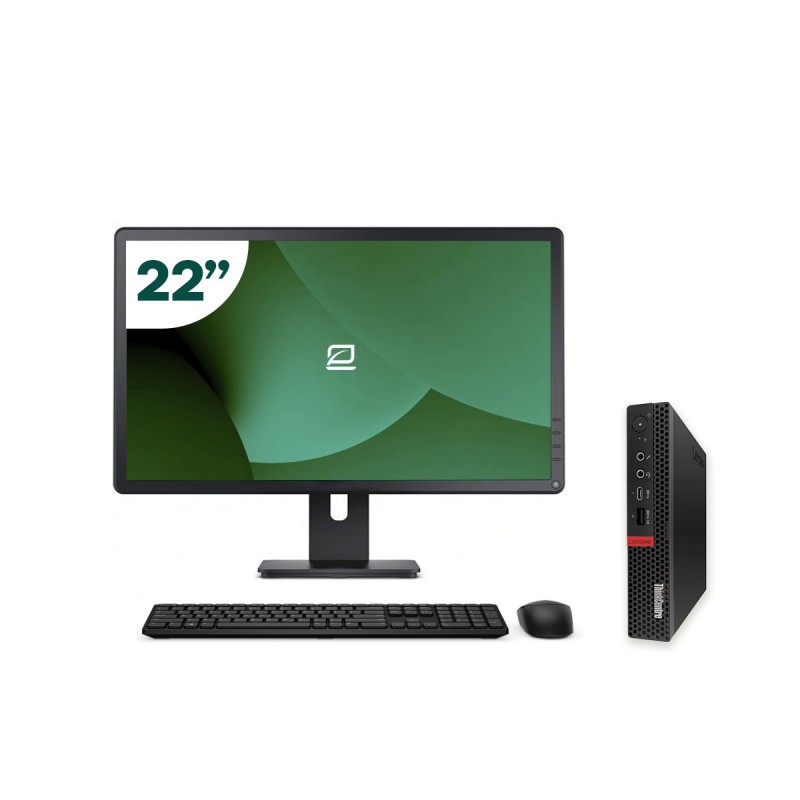 AIO Lenovo M75Q G1 Tiny AMD Ryzen 3 22" All-in-One + Tastatur und Maus + USB-WLAN