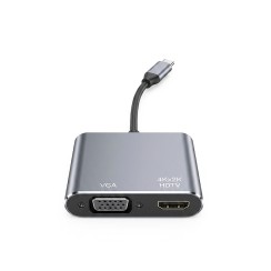 USB-C zu HDMI Konverter, USB-C 3.0 Splitter 3-in-1 Kompatibel, 4K, PD, Schnellladung, Neu