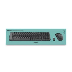 Logitech MK220 Kabellose Tastatur + Maus, Schwarz, Neu