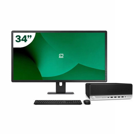 Pack HP 600 G4 SFF i5 8500 + Monitor 34" + Tastatur/Maus + WiFi USB