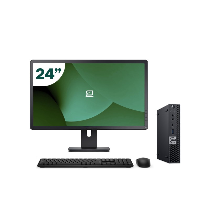 Pack Dell 5070 Micro i5 9500T + Monitor 24" + Tastatur/Maus + WiFi USB