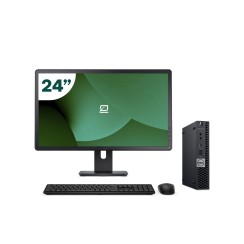 Pack Dell 3060 Micro i5 8500T + Monitor 24" + Tastatur/Maus + USB-WiFi