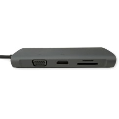 Hub USB Typ C 10-in-1 mit HDMI, VGA, RJ45 Gigabit