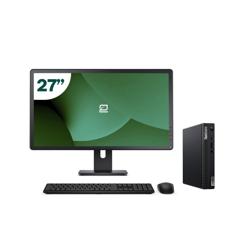 Pack Lenovo M70q Tiny i5 10500T + Monitor 27" + Tastatur/Maus + USB-WiFi