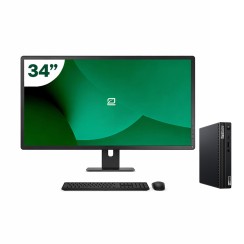 Pack Lenovo M70q Tiny i5 10500T + Monitor 34" + Tastatur/Maus + WiFi USB