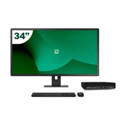 Pack HP 800 G6 Mini i5 10500T + Monitor 34" + Tastatur/Maus + WiFi USB